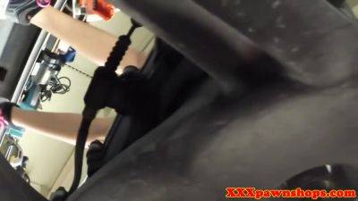 Strapped Pawnshop Newbie Takes Load After Milking Cock - hclips.com