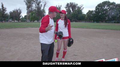 April Snow & Corinna Blake swap daughters and learn how to handle a softball - sexu.com