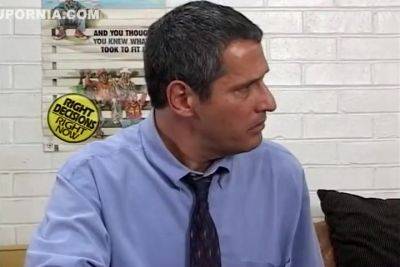 Two Men In Shirt And Ties Fuck And Facialize Slut In Blouse And Skirt - upornia.com - Usa