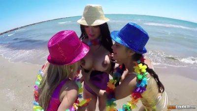 Helena Kramer In Very Hot Mobsters - Foursome Pov On The Beach With 3 - hotmovs.com