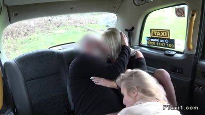 Blondes In Threesome In Cab - videomanysex.com