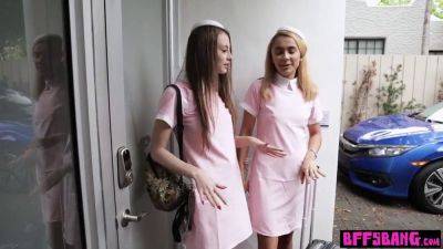 Watch these busty teen stewardesses take turns getting their asses drilled by lucky frined - sexu.com