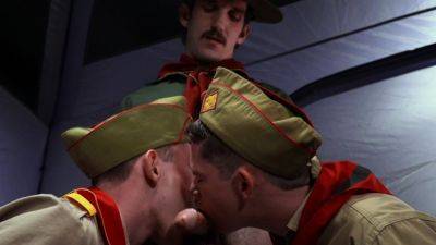 ScoutBoys DILF scoutmaster seduces and barebacks two scouts - drtuber.com
