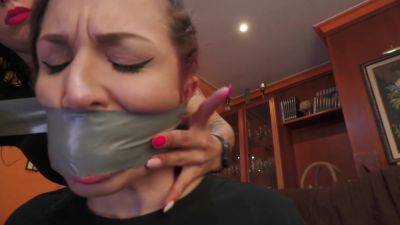 brunette spanish girls taped up - upornia.com - Spain
