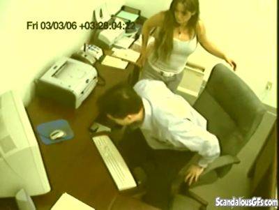 Spy cam office slut gives a secret handjob - txxx.com