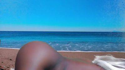Japanese Ebony Risks Stripping Naked On Public Beach - hclips.com - Japan