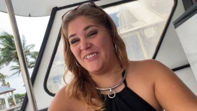 Watch this curvy teen get her tight pussy fisted and squirt all over Hunter's boat - sexu.com