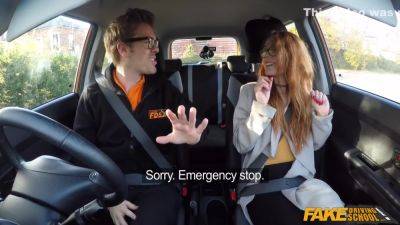 Fake Driving Instructor Fucks His Cute Ginger Teen Student In The Car And Gives Her A Creampie - upornia.com - Britain