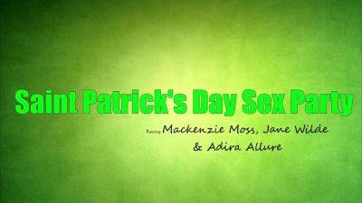 Jane Wilde - Mackenzie Moss - Adira Allure & McKenzie Moss get down and dirty in Shut Up And Take Your Dick Out - Patrick's Day 4some - sexu.com