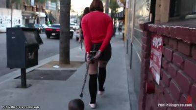 Brunette Slave Disgraced On The Streets - videomanysex.com