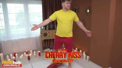 Cherry Kiss - Cherry Kiss can't get enough of his huge dick and squirts non-stop on his big dick - sexu.com
