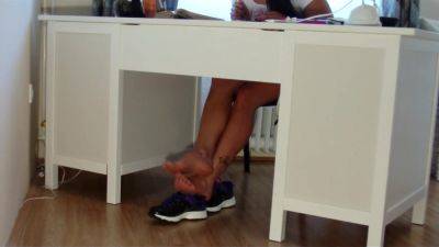 Footjob under her desk by Foot Girls - hotmovs.com