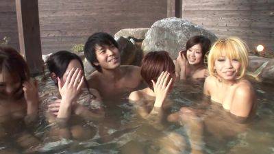 Japanese fuck party in the outdoor hot spring by Slamming Asian Orgies - hotmovs.com - Japan