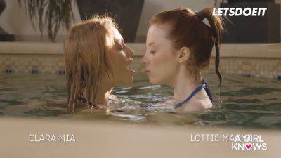 Lottie Magne - Clara Mia - Watch Chicks Lottie Magne & Clara Mia's first time lesbian sex with a pool party in the middle of the night - sexu.com - France - Russia
