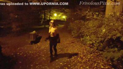 She Flashing Tits And Undresses In A Public Park - upornia.com - Czech Republic