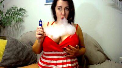 Hot Smoke Fetish Show From Busty Brunette In Read Dress With Wet Hairy Pussy - upornia.com