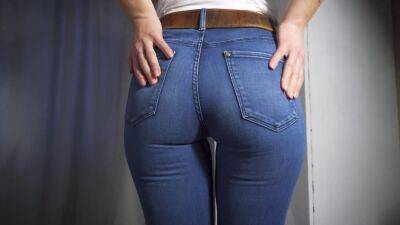 Amateur Homemade - Perfect Teen Ass In Tight Blue Jeans Tease - 4K - sunporno.com