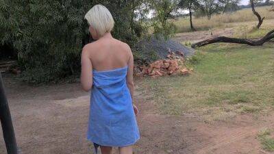 Hot Blonde Showering In The Woods At A Nude Resort - hclips.com - South Africa - county Woods