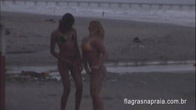 My wife's first time with another woman on the beach - sunporno.com - Brazil