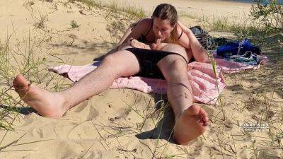 His Dick - Sucking His Dick At Public Nudist Beach - hclips.com - Russia