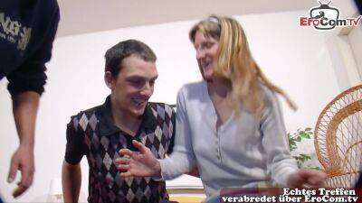 Real German couple make first threesome MMF at amateur casting - txxx.com - Germany - county Real
