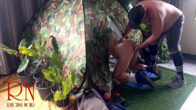 Lady - Sex In Camp. A Stranger Fucks A Nudist Lady In Her Pussy In A Camping In Nature. Blowjob Cam 1 - upornia.com - Usa