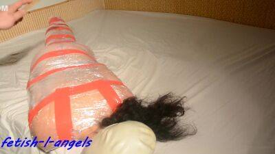Plastic Mummification Gasmaked Girl ( Safe Bdsm !!!) - hclips.com
