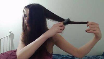 Some Like It Long / Gypsy Dolores Sensual Applying Argan Oil On Long Hair - hclips.com