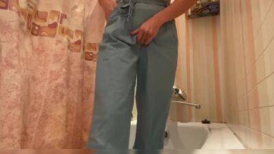 Girl With Cool Ass Pee In Jeans Play With Shower And Play With Pussy Until She Cum - upornia.com - Russia