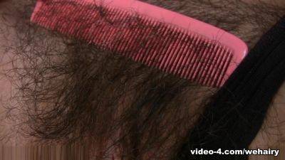 Lani Pink combs her thick dark pussy hair - WeAreHairy - hotmovs.com - Usa