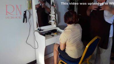 Camera In Nude Barbershop. Hairdresser Makes Undress Lady Ho Cut Her Hair. Barber Nudism. Cam 1 - upornia.com