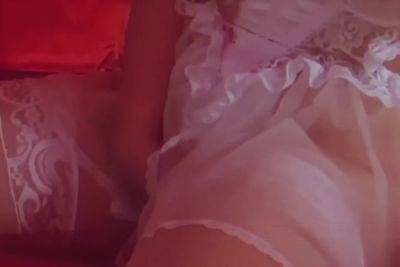 Venus Solo Masturbation Wearing Lace Lingerie And Thigh Highs Glass Dildo & Fingering Pussy - upornia.com