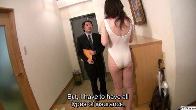 Pale and leggy Japanese MILF answers door in revealing leotard - txxx.com - Japan