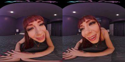 Tiny redhead rides her male sex doll in virtual reality - hotmovs.com