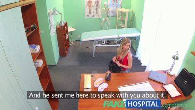 Watch this hot blonde use her body and tongue to land a job in the fakehospital - sexu.com