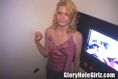 Glory Hole - Blonde Petite Whore Sucking Off Cocks In Glory Hole Ass Fuck! - hclips.com - Usa