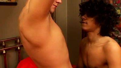 Curly twink gets piss in his mouth and raw cock in his ass - drtuber.com