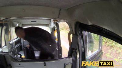 French wife in a fake taxi gets double-teamed in the backseat by horny men - sexu.com - France