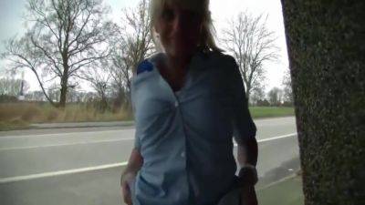 Blond Cerman Girl Get A Nice Creampie At Busstop 1 - hclips.com - Germany