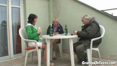 Gramps fetish teen bangs oldie in threesome - hotmovs.com