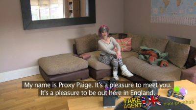 Proxy Paige's dirty UK casting audition ends with a cumshot! - sexu.com - Britain