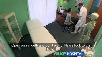 Brunette gets stiffy from the doc in fake hospital POV sex tape - sexu.com