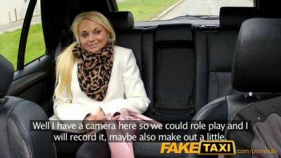 Busty Blonde - Busty blonde seduced by taxi driver in POV car sex video - sexu.com - Czech Republic