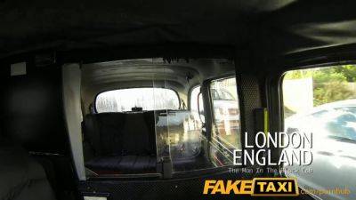 British teen blonde deepthroats old cab driver's cock on faketaxi - sexu.com - Britain