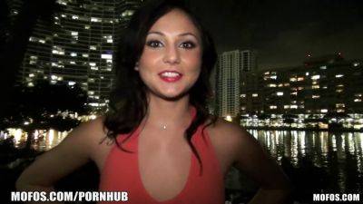 Ariana Marie - Ariana Marie gets caught and loves it in public - MMF threesome with big cock, natural tits and deepthroating - sexu.com