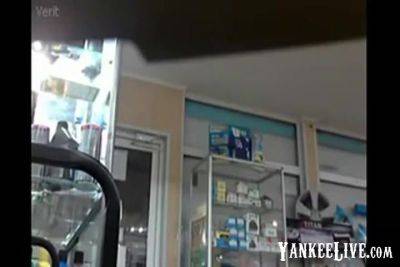 Two Girls Giving Blowjob In Shop - hclips.com