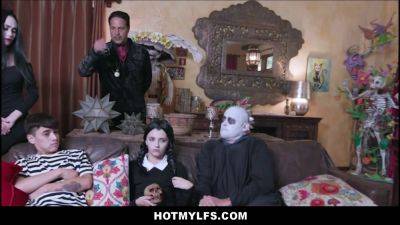 Kate Bloom - Audrey Noir - Kate Bloom and her stepdaughter Audrey Noir parody the Addams Family orgy in hot MILF action! - sexu.com