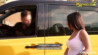 Aisha, the hot Spanish teen, gets her natural tits and ass drilled hard by a taxi driver in doggystyle - sexu.com - Spain