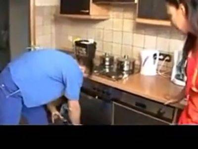 German Housegirl Has Sex In The Kitchen - hclips.com - Germany