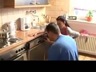 German Housegirl Has Sex In The Kitchen - hclips.com - Germany